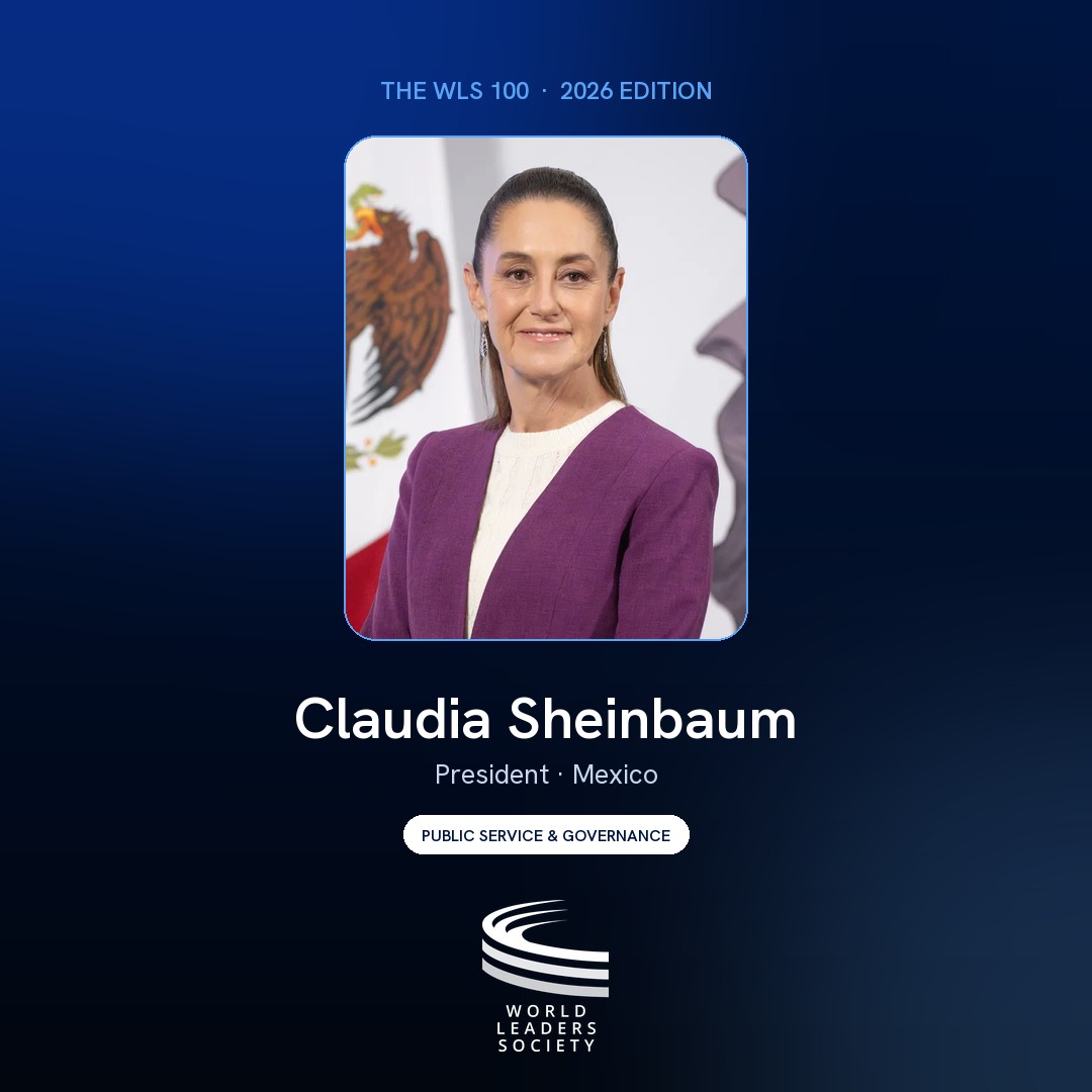 WLS 100 badge · Claudia Sheinbaum