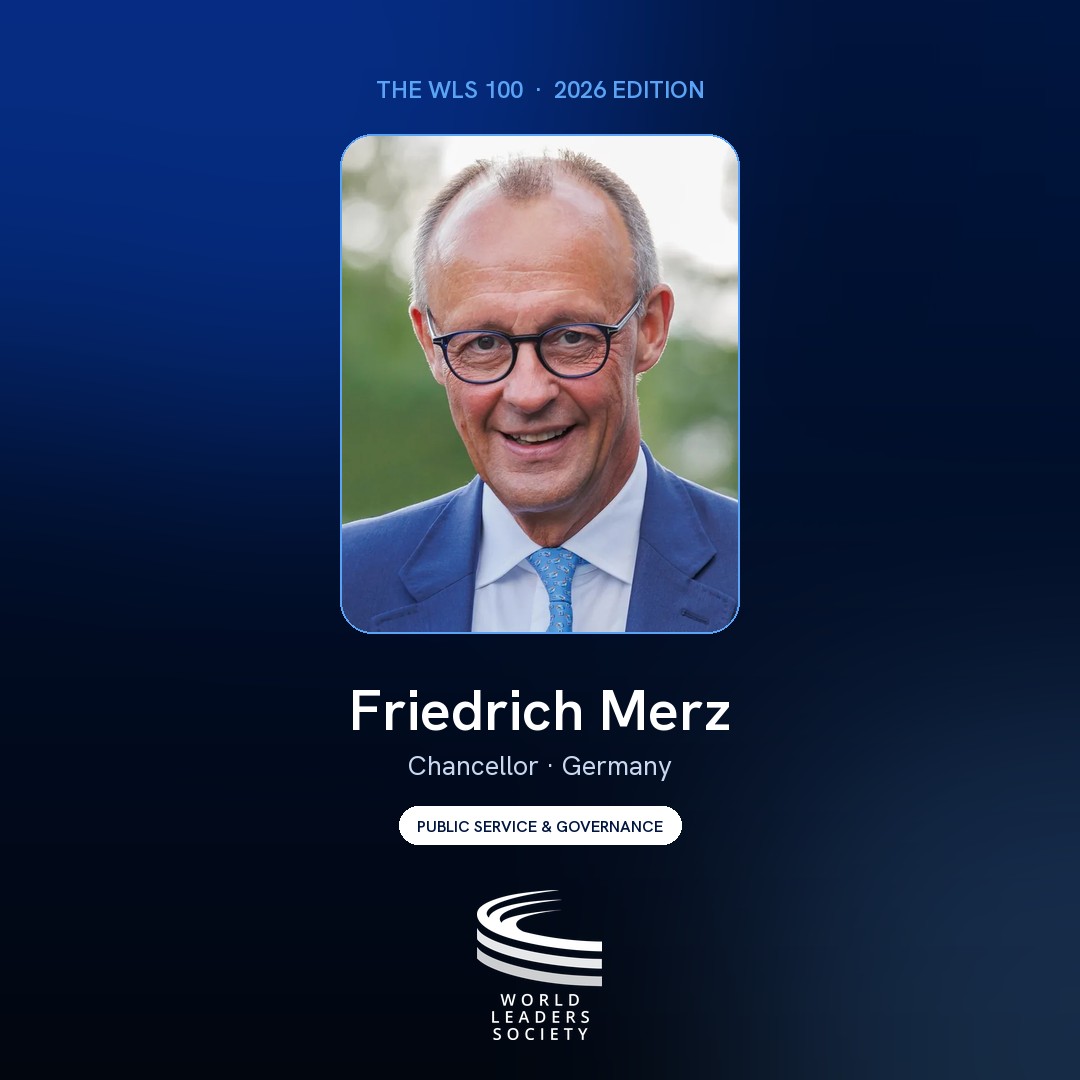 WLS 100 badge · Friedrich Merz