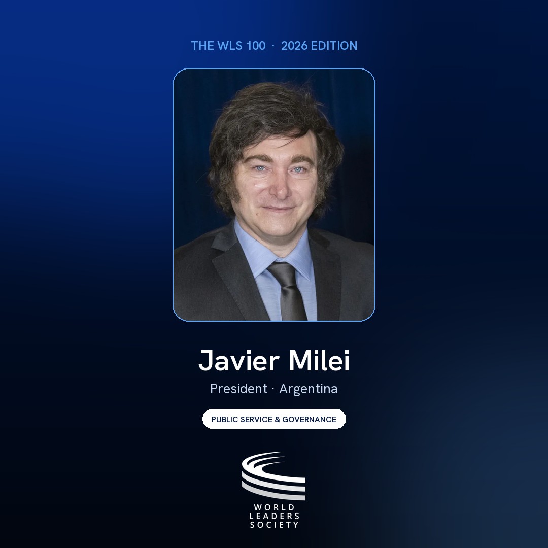 WLS 100 badge · Javier Milei